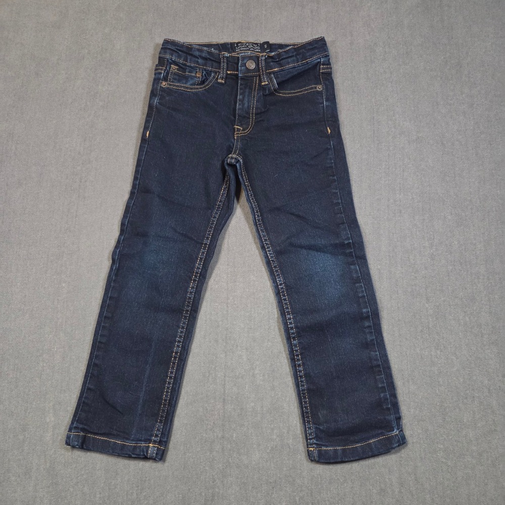 Lucky Brand Classic Straight Jeans Boys Size 4/5 Dark Wash Denim Stretch